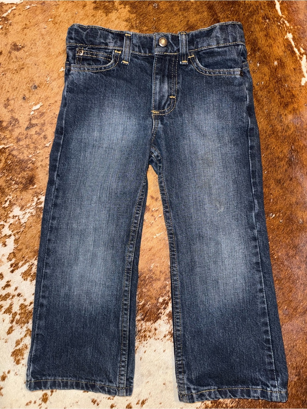 Boys Wrangler Dark Blue Straight-Leg Jeans 4 regular